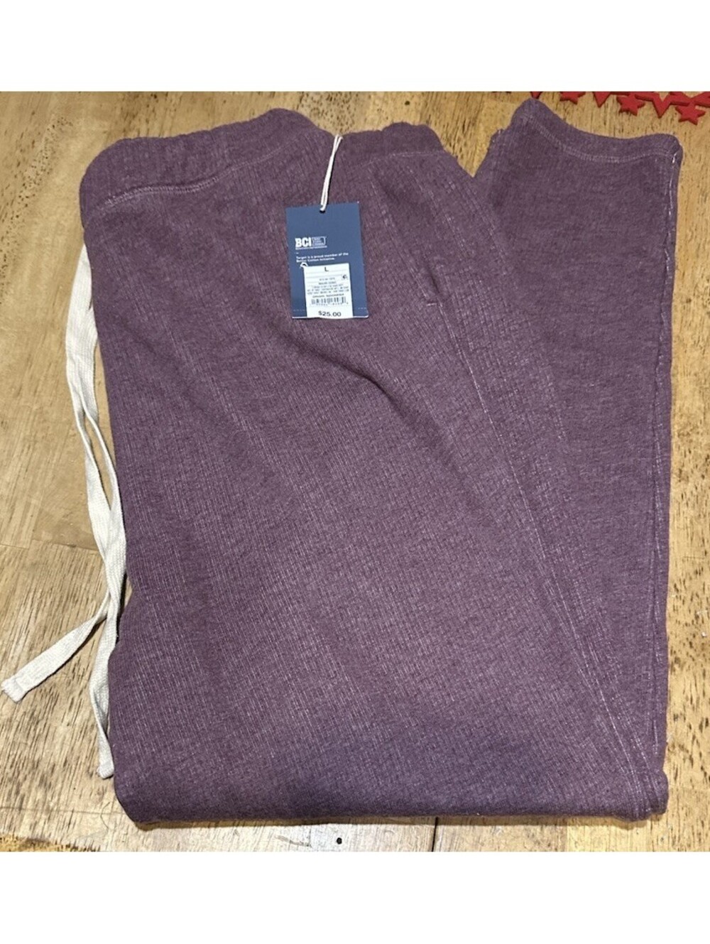 Universal Thread Women’s Purple/Burgundy Rib Knit Lounge Pants Drawstring L NWT